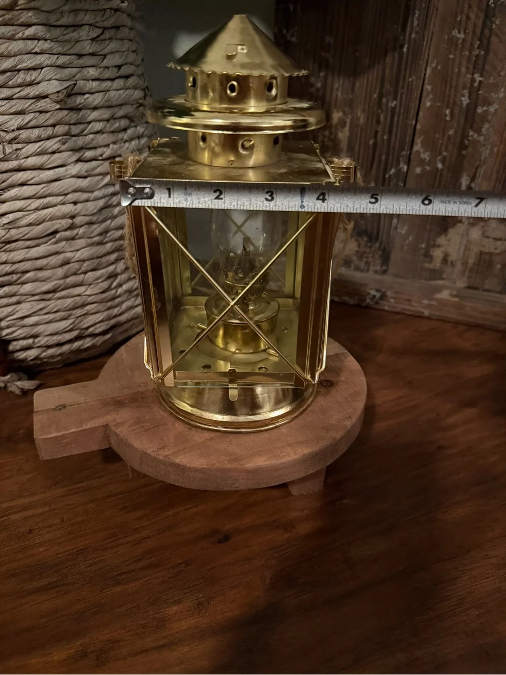 Ship Lantern Nautical Brass Color Oil Lamp 9 In Tall